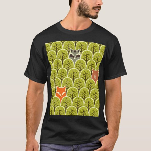Bosdieren  patroon t-shirt (Voorkant)