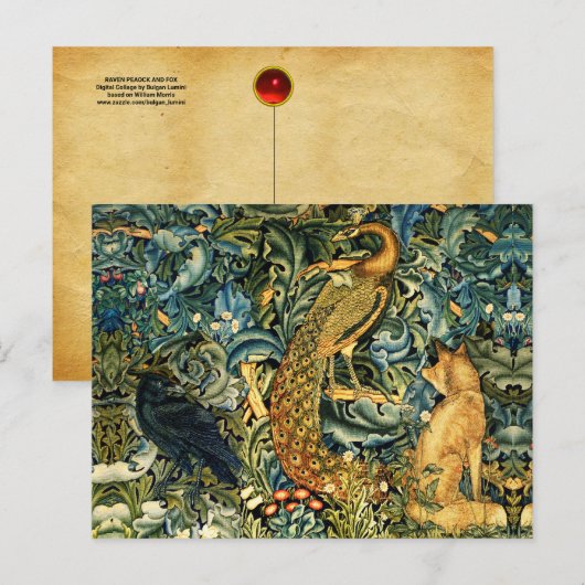 BOSDIEREN, PAUW EN VOS GROENE BLOEM FEESTDAGENKAART (Voorkant / Achterkant)