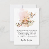 Bosdieren Pompoen Herfst Bloemen Baby shower Bedankkaart (Voorkant)