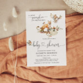 Bosdieren Pompoen Herfst Bloemen Baby shower Kaart