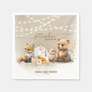 Bosdieren Pompoen Herfst Bloemen Baby shower Servet
