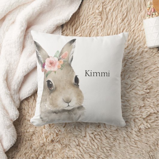 Bosdieren Rabbit Waterverf Typografie Name Kussen (Deken)