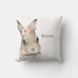 Bosdieren Rabbit Waterverf Typografie Name Kussen