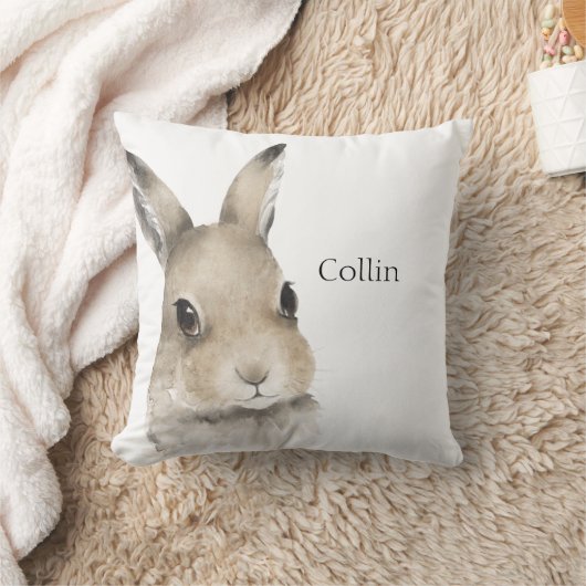 Bosdieren Rabbit Waterverf Typografie Name Kussen (Deken)