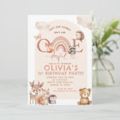 Bosdieren regenboog prachtige verjaardag kaart (Staand voorkant)