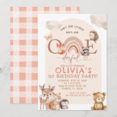 Bosdieren regenboog prachtige verjaardag kaart (Voorkant / Achterkant)