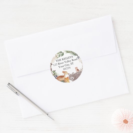 Bosdieren Retouradres Ronde Sticker (Envelop)