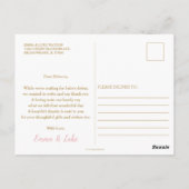 Bosdieren Roze Bloemige Baby Bedanktkaartjes Briefkaart (Achterkant)