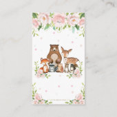 Bosdieren Roze Blush Bloemen Luier Raffle Informatiekaartje (Achterkant)