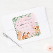 Bosdieren Roze Boekenlegger Sticker (Envelop)