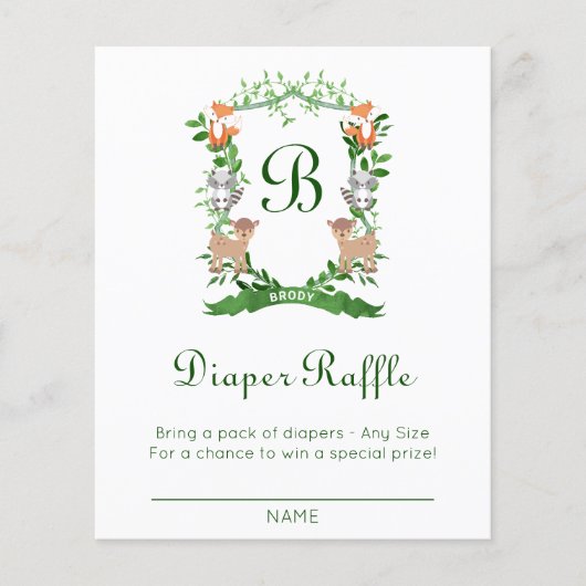 Bosdieren rusten luier raffle (Voorkant)