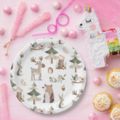 Bosdieren rustiek Baby shower Papieren Bordje (Feest)