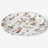 Bosdieren rustiek Baby shower Papieren Bordje (Gekanteld)