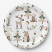Bosdieren rustiek Baby shower Papieren Bordje (Voorkant)
