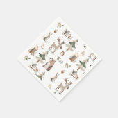 Bosdieren rustiek Baby shower Servet (Hoek)