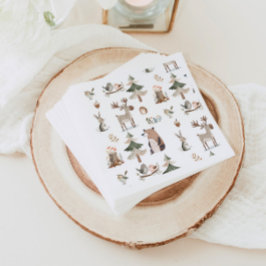 Bosdieren rustiek Baby shower Servet