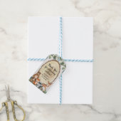 Bosdieren rustiek verjaardagsfeestje cadeaulabel (Met Touw)