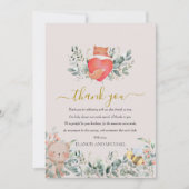 Bosdieren Rustieke Boho Waterverf Hart Bedankkaart (Voorkant)