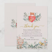 Bosdieren Rustieke Boho Waterverf Hart Bedankkaart (Voorkant / Achterkant)