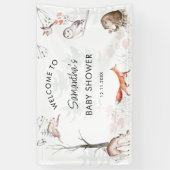 Bosdieren Rustieke Bos Baby Shower Spandoek (Verticaal)