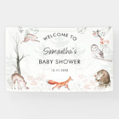 Bosdieren Rustieke Bos Baby Shower Spandoek (Horizontaal)