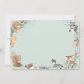 Bosdieren Salie Groen Neutraal Baby shower Kaart (Achterkant)