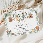 Bosdieren Salie Groen Neutraal Baby shower Kaart