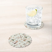 Bosdieren salie groen rustiek Baby shower Kartonnen Onderzetters (Insitu)