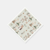 Bosdieren salie groen rustiek Baby shower Servet (Hoek)