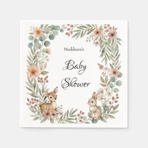 Bosdieren Salie Groene Baby Shower Servet