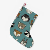Bosdieren Schattige patroon Kleine Kerstsok (Voorkant (Hangend))