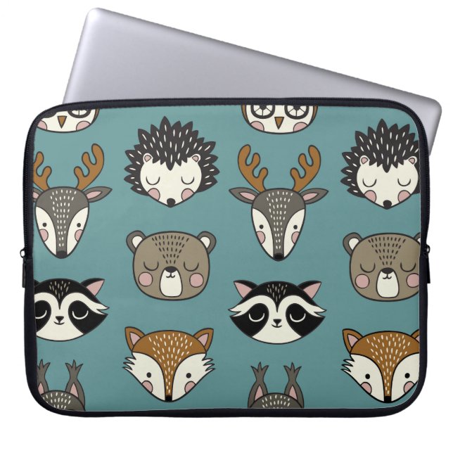 Bosdieren Schattige  patroon Laptop Sleeve (Voorkant)