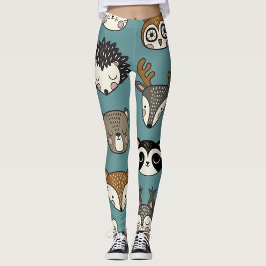 Bosdieren Schattige  patroon Leggings (Voorkant)