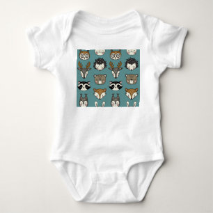 Bosdieren Schattige  patroon Romper