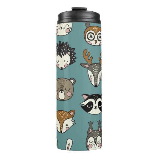 Bosdieren Schattige patroon Thermosbeker (Voorkant)