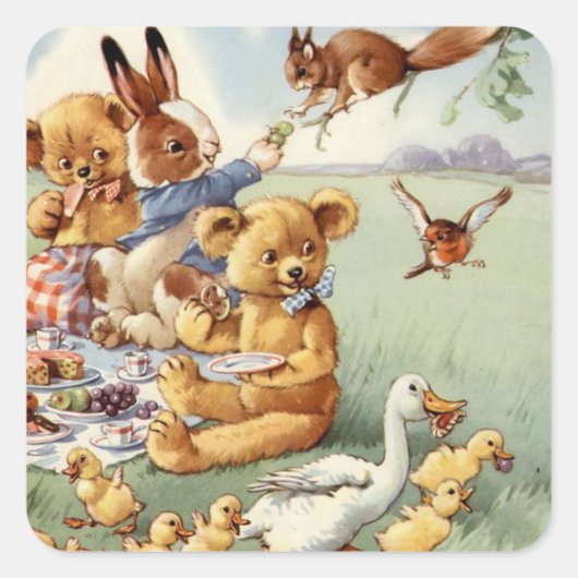  bosdieren schattige sticker (Voorkant)