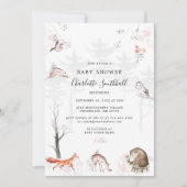 Bosdieren Script Modern Baby shower Kaart (Voorkant)
