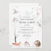 Bosdieren Script Modern Baby shower Kaart (Voorkant / Achterkant)