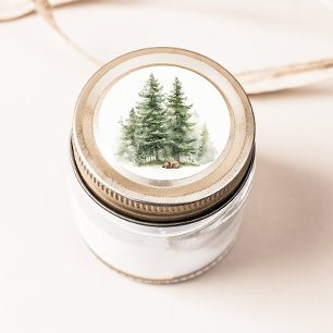 bosdieren Sleepy Beer Baby shower gunst Ronde Sticker