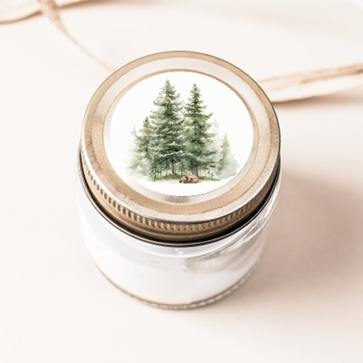 bosdieren | Sleepy Beer Baby shower gunst Ronde Sticker