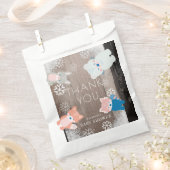 Bosdieren Sneeuwvlokken Hout Bedankzakje (Geknipt)