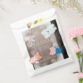 Bosdieren Sneeuwvlokken Hout Bedankzakje (Gezegeld)