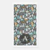 Bosdieren Sneeuwvlokken Scandinavische Kerstmis Servet (Voorkant)