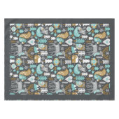 Bosdieren Sneeuwvlokken Scandinavische Kerstmis Tafelkleed (Voorkant (Horizontaal))