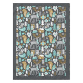 Bosdieren Sneeuwvlokken Scandinavische Kerstmis Tafelkleed (Voorkant)