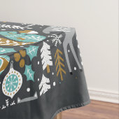 Bosdieren Sneeuwvlokken Scandinavische Kerstmis Tafelkleed (Voorbeeld)