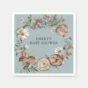 Bosdieren Stofblauwe Babyborrel Servet