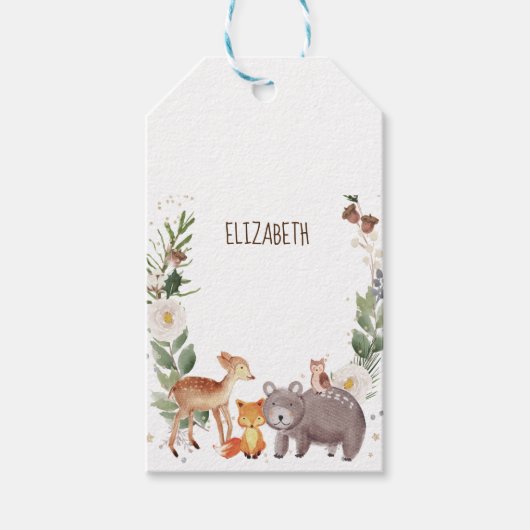 Bosdieren Strepen  Gepersonaliseerd Cadeaulabel (Voorkant)