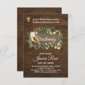 Bosdieren Uil Doop Uitnodiging Doopfeest (Voorkant / Achterkant)