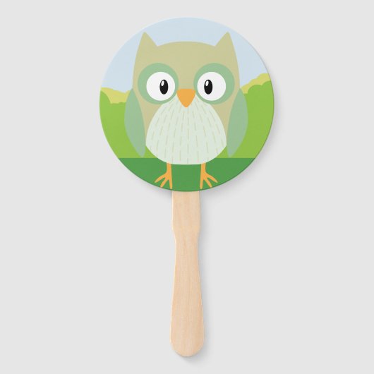 Bosdieren Uil Hand Fan Handwaaier (Achterkant)